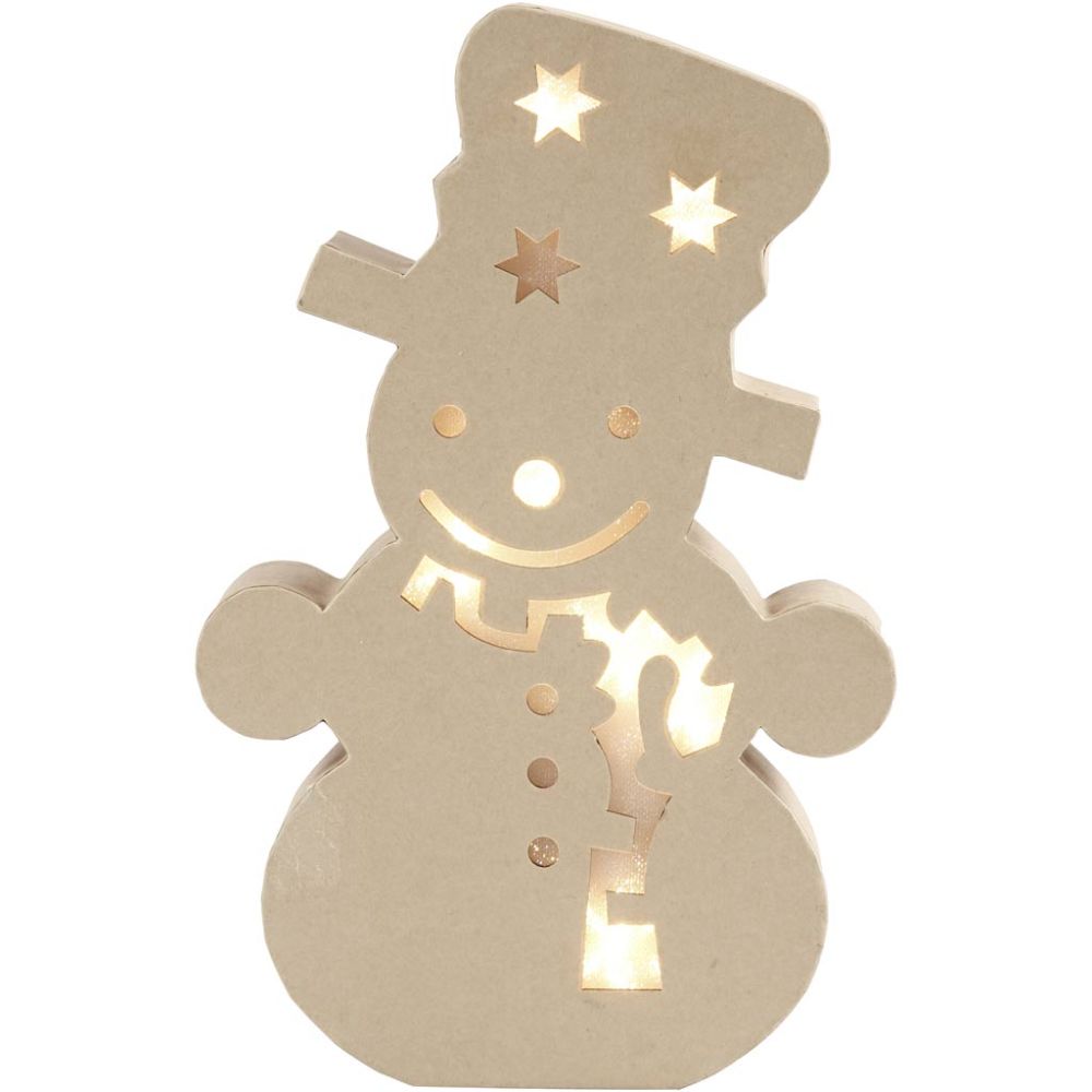 Figure With Light Inside 27cm - Snowman