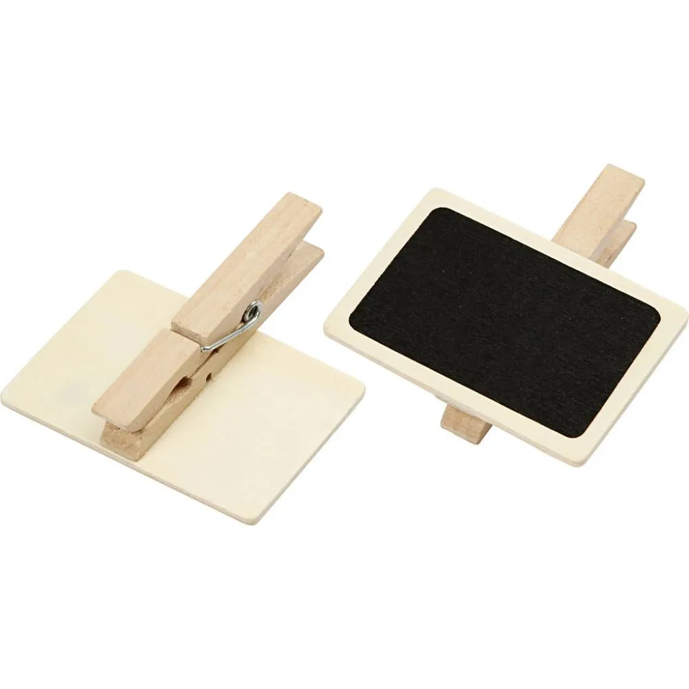 Blackboard with clothes peg, size 6.8x4.7 cm, 6 pc