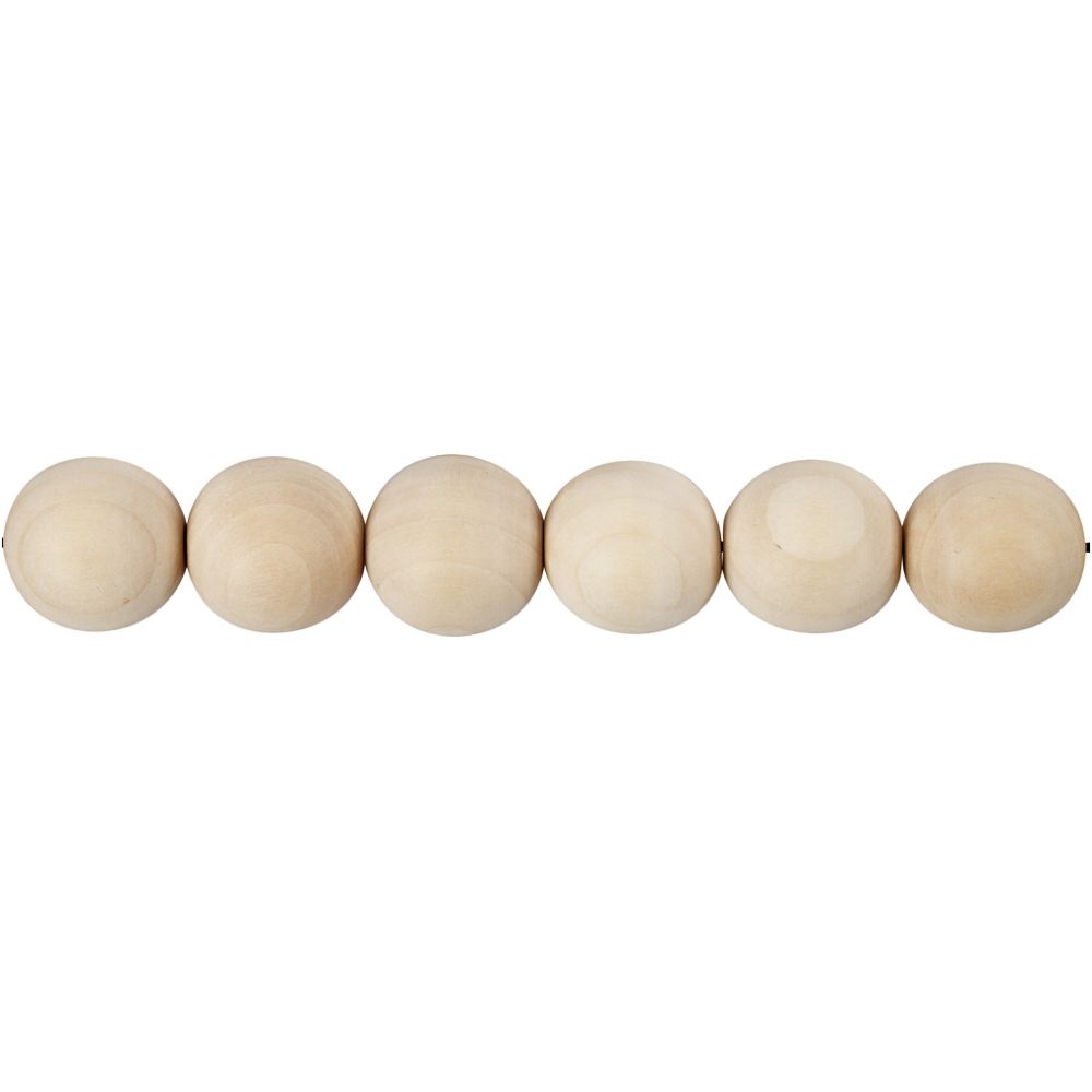 Wooden Bead 25mm Hole Size 4mm (8 Pack)