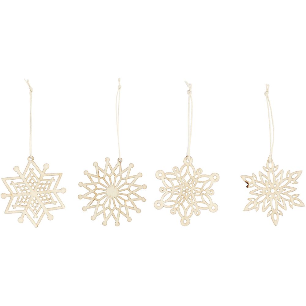 Wooden Ornaments - Snowflakes (8 Pack)