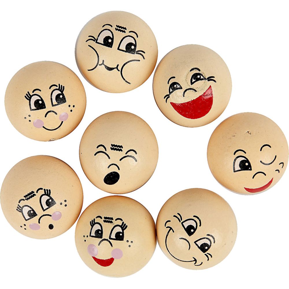 Wooden Heads 20mm - Light Beige (16 Pack)