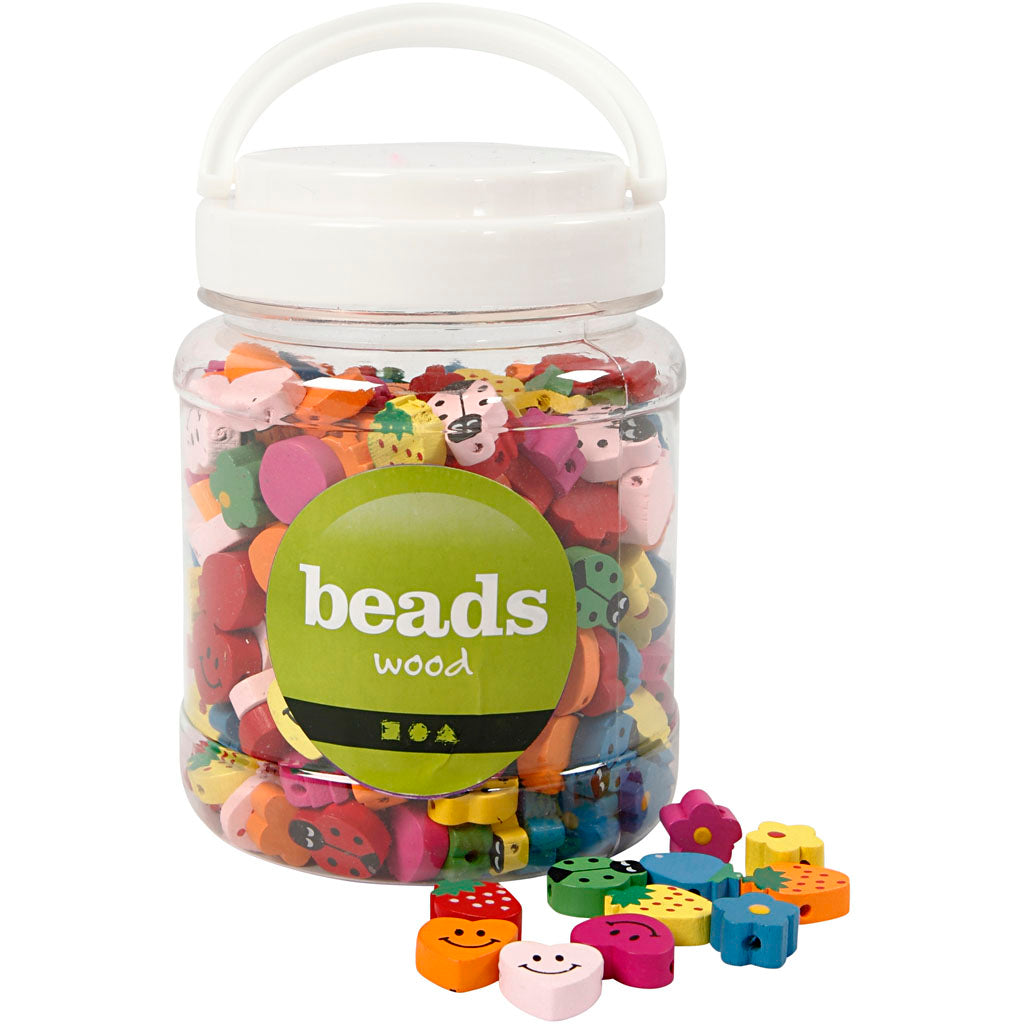 Shaped wooden beads