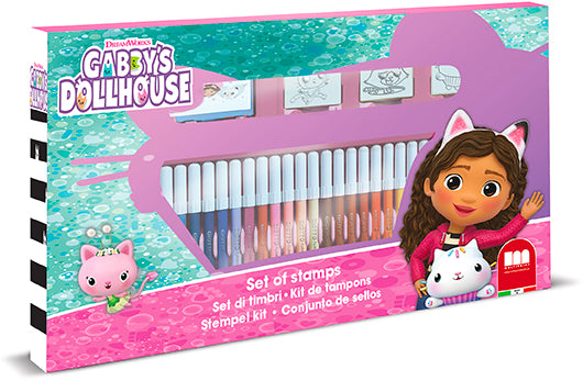 Gabby's Doll House 36 Colouring Pen and Stamp Set.