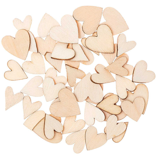 Wooden Hearts 48 Pieces