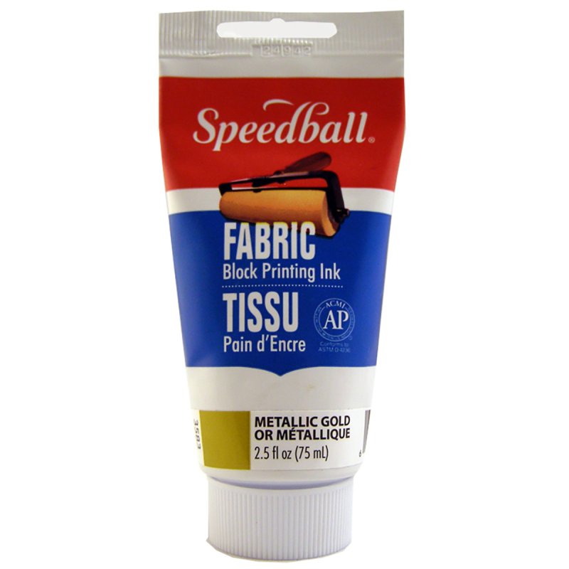 Fabric Block Printing Ink 75ml (2.5oz) - Gold