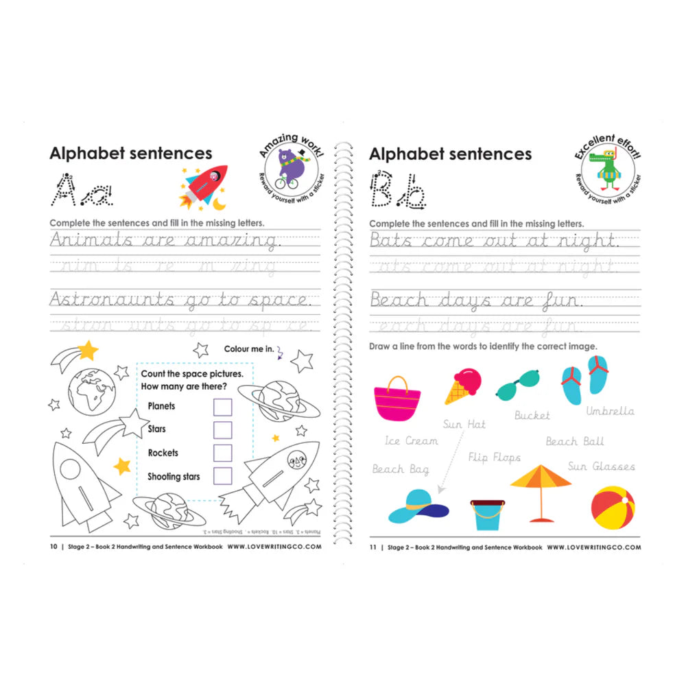 Cursive Handwriting & Alphabet Practice Stage 2 Book 2: Ages 6-9