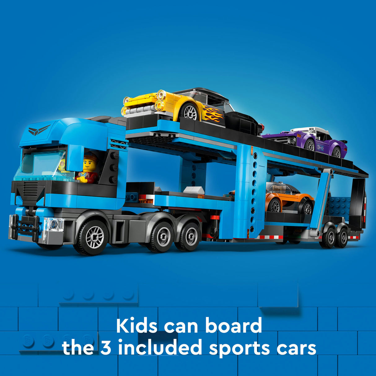Lego City Car Transporter Truck with Sports Cars