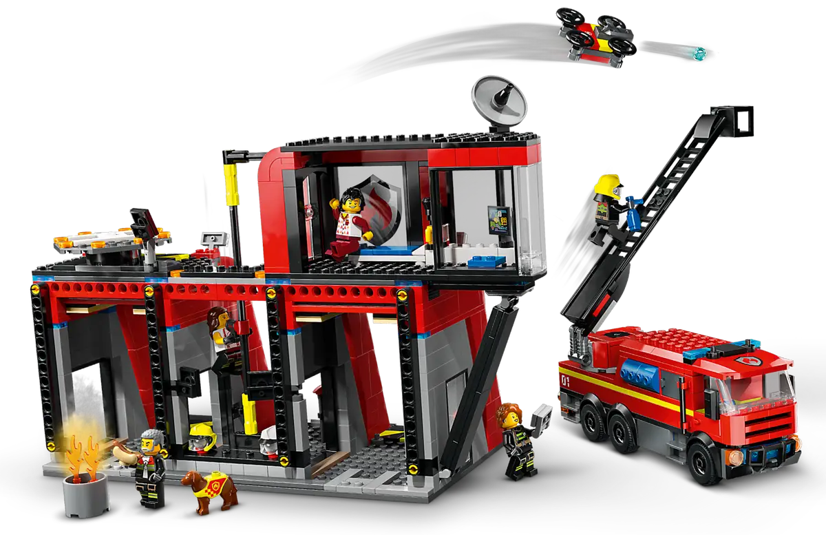Lego City Fire Station with Fire Truck Set