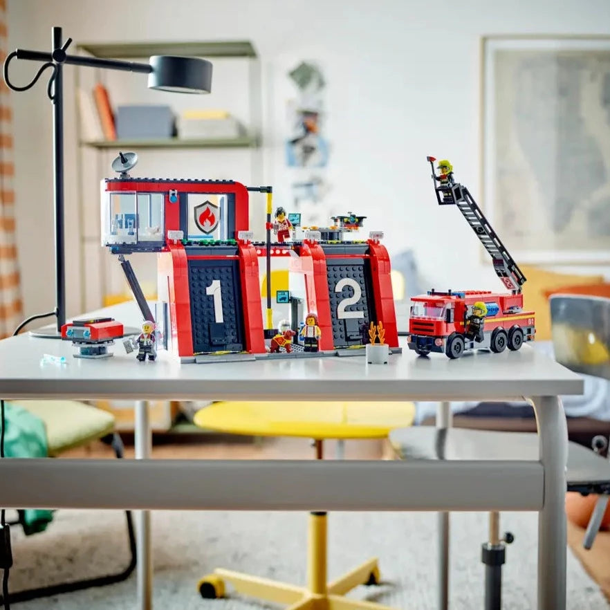 Lego City Fire Station with Fire Truck Set