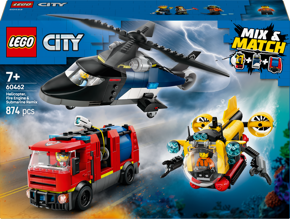Lego City - Helicopter, Fire Truck & Submarine Remix