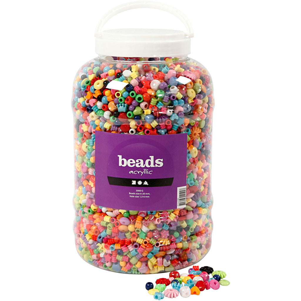 Bucket of Plastic Beads