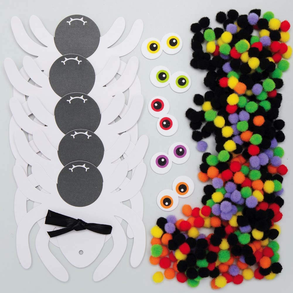 Spider Pom Pom Art Kits (Pack of 5)
