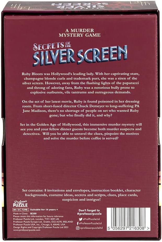 Professor Puzzle Secrets of the Silver Screen Mystery Game