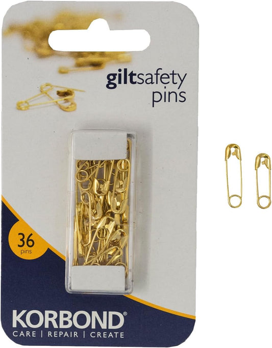 Korbond Gilt Safety Pins