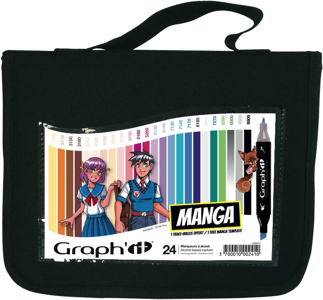 GRAPH'IT Twin-Tip Alcohol Markers - Manga (Set of 24)