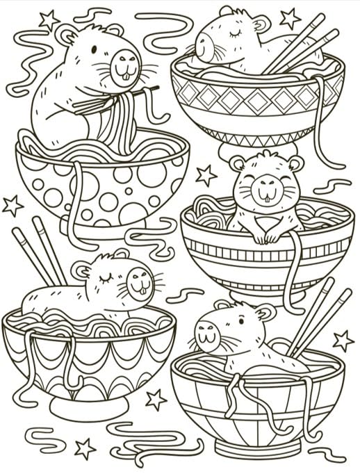 Capybara Cuties Cosy Colouring Book