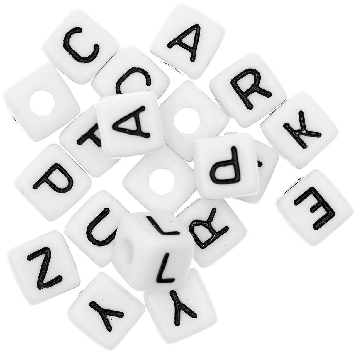 Rico Design Cube Bead Set White - Fresh/Crazy/Lucky/Happy