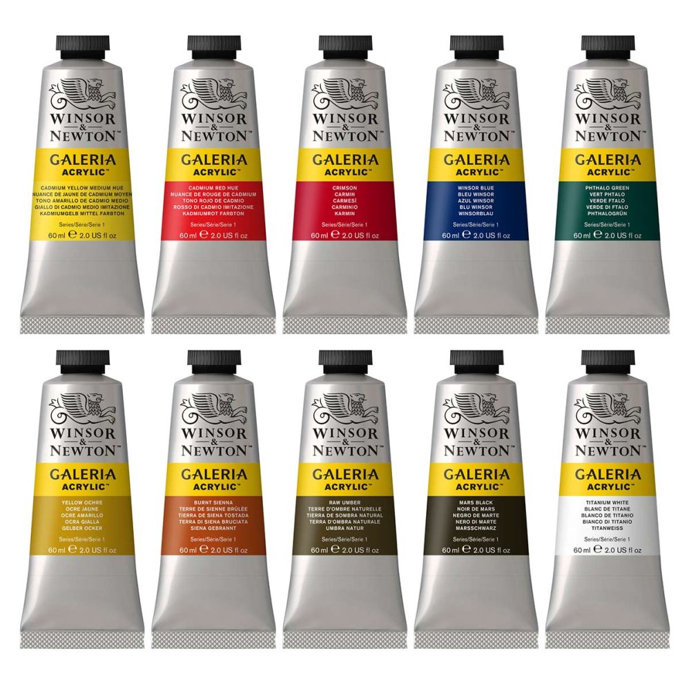 Winsor & Newton Galeria Acrylic Galeria 10x60ml Tube Set