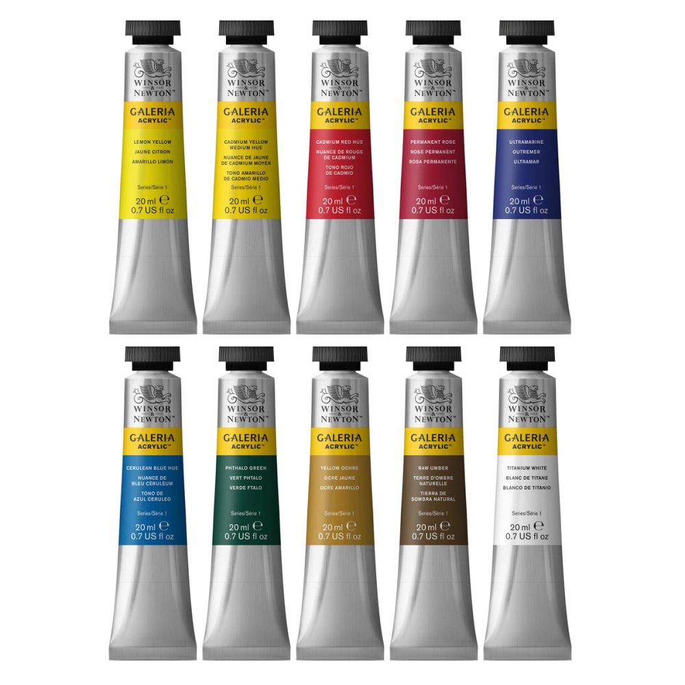 Winsor & Newton Acrylic Galeria Paint 10x20ml Tube Set