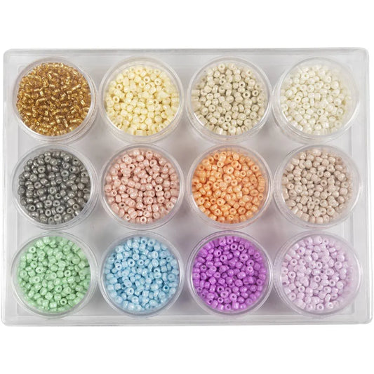 Rocaille Seed Beads, pastel colours