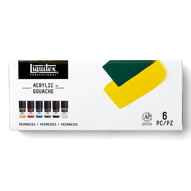 Liquitex Acrylic Gouache - Primary Set (6 x 22ml)