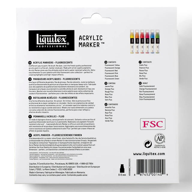 Liquitex Acrylic Marker Set 6x15mm - Fluorescents