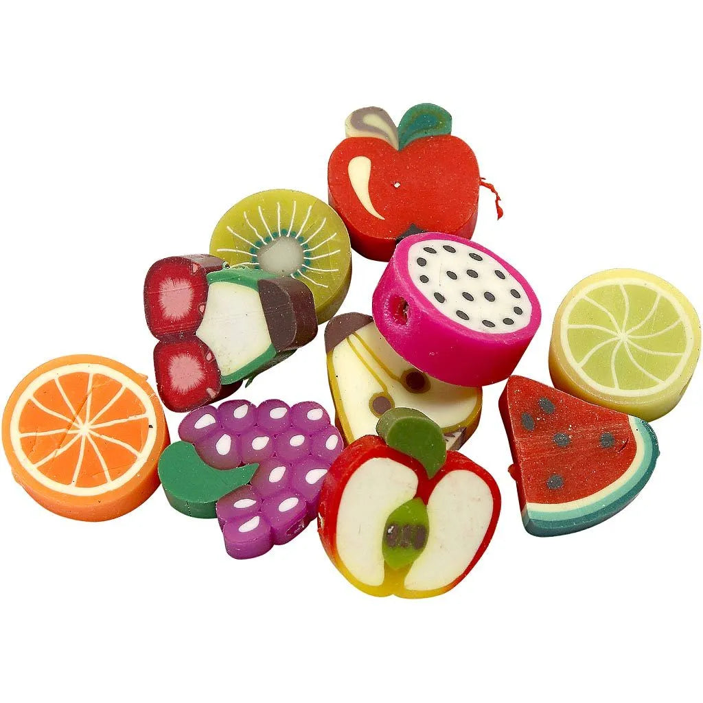 Creativ Craft Figure beads - Fruit, Diameter 10mm