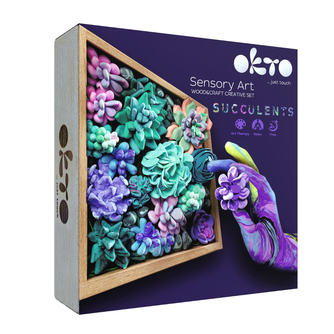 OKTO Wood & Clay Craft DIY - Succulents Tenderness