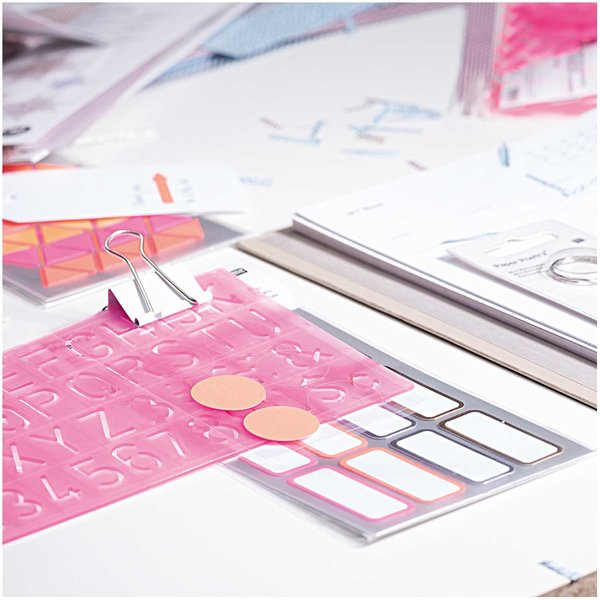 Paper Poetry stencil set letters and numbers 4 pieces