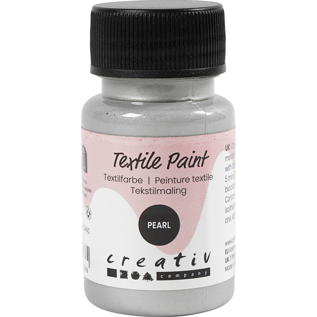 Textile Paint Mother of Pearl Opaque silver 50ml