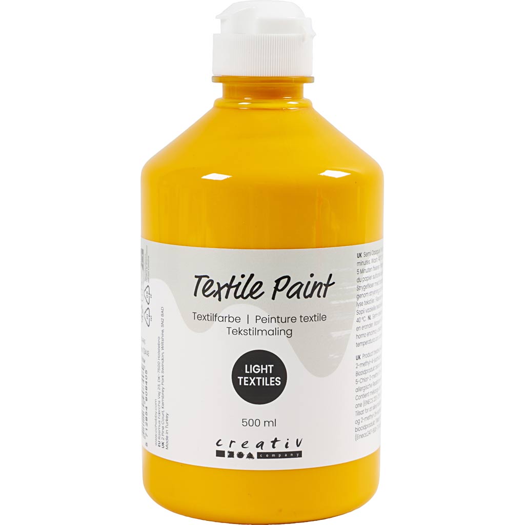 Textile Paint Semi Opaque Yellow 500ml
