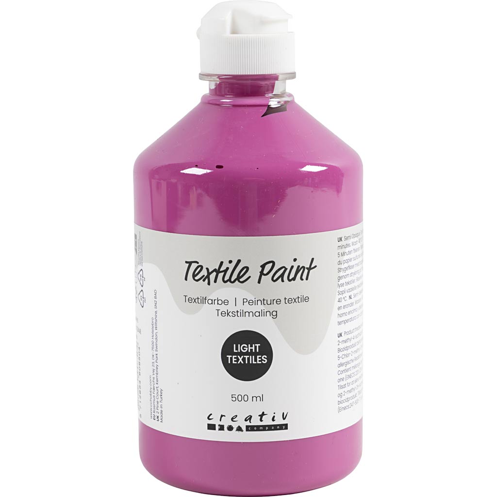 Textile Paint Semi Opaque Pink 500ml