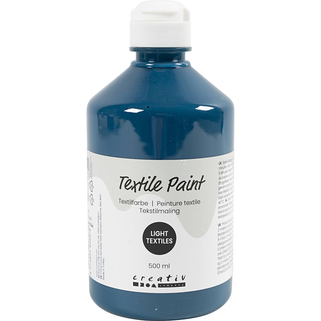 Textile Paint Semi Opaque Turquoise Blue 500ml