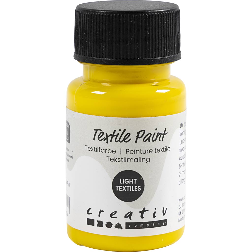 Textile Paint Semi Opaque Primary Yellow 50ml
