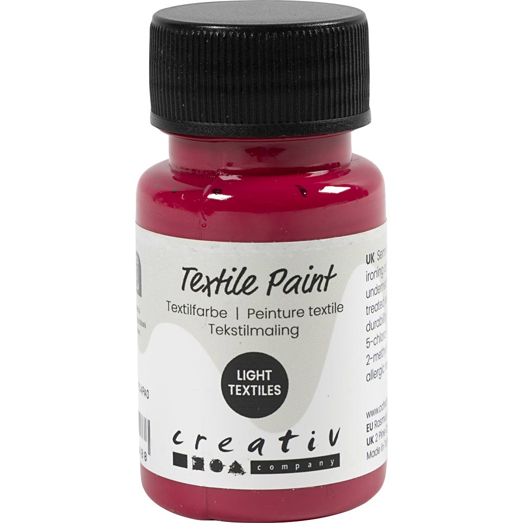 Textile Paint Semi Opaque Primary Red 50ml