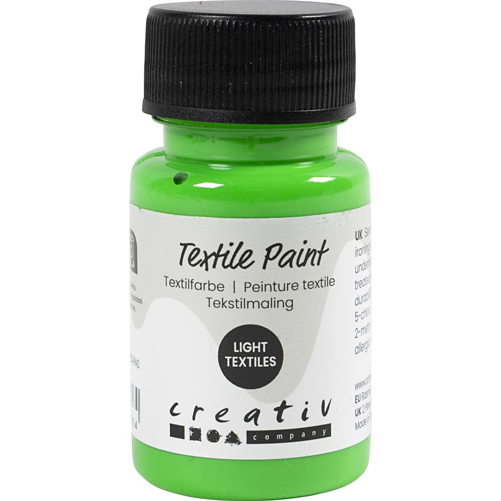 Textile Paint Semi Opaque Neon Green 50ml