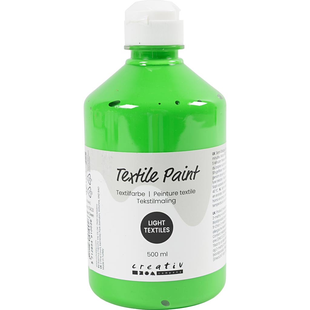 Textile Paint Semi Opaque Neon Green 500ml