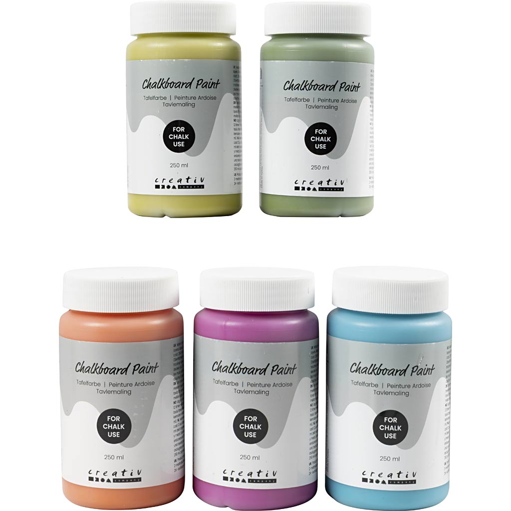 Chalkboard Paint - Assorted Colours 5x250ml