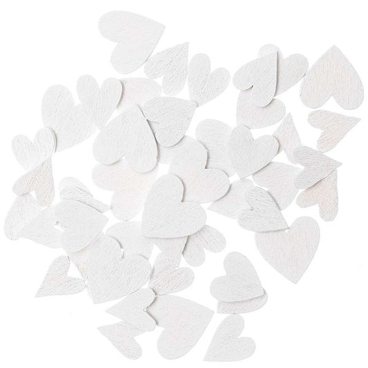 Ohhh! Lovely! Wooden litter heart mix white 48 pieces
