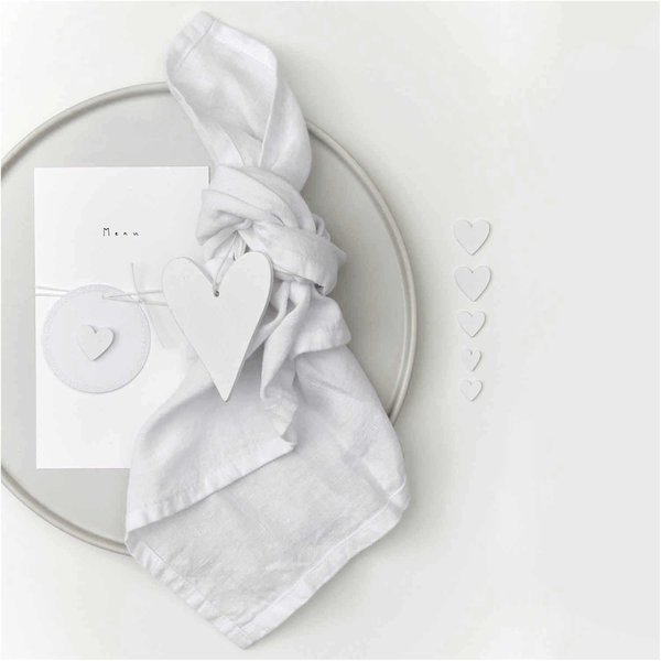 Ohhh! Lovely! Wooden litter heart mix white 48 pieces