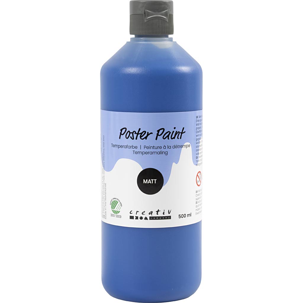 Poster Paint Matt Semi Opaque Dark Blue 500ml