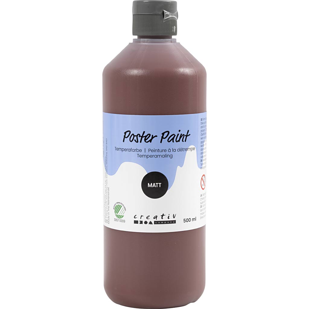 Poster Paint Matt Semi Opaque Brown 500ml