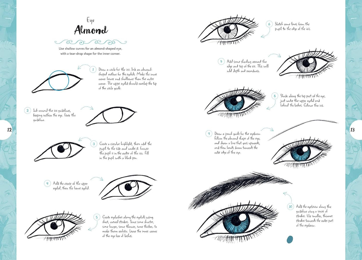 10 Step Drawing: Faces Book