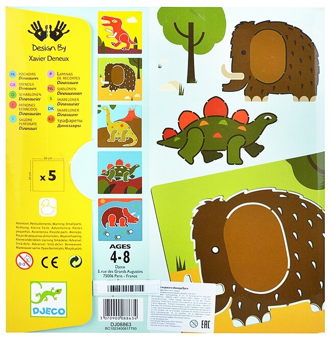 Djeco Stencils Kit - Dinosaurs