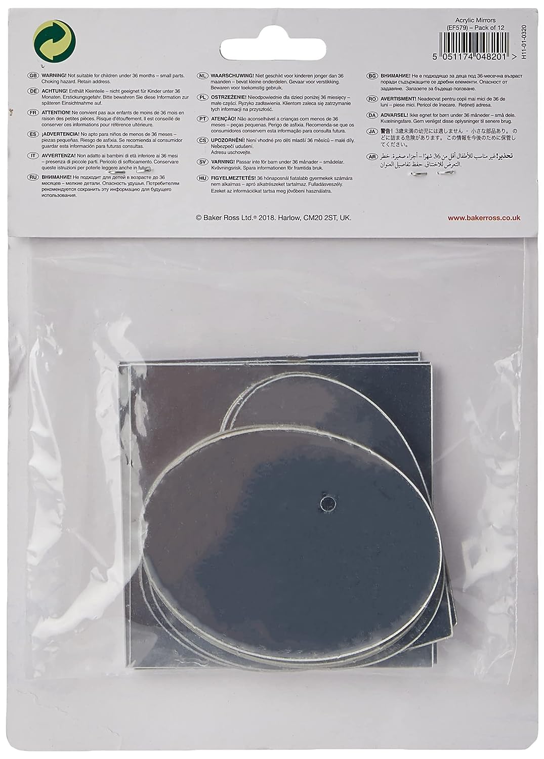 Acrylic Mirrors (Pack of 12)