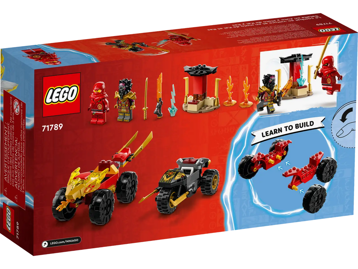 Lego Kai and Rass Car and Bike Battle