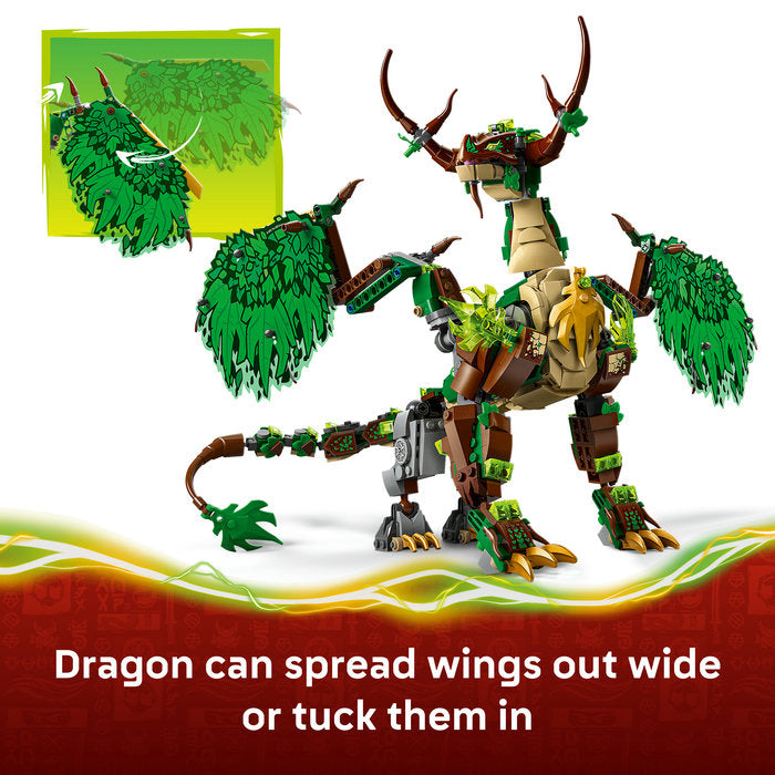 Toy dragon model with movable wings on a white background
