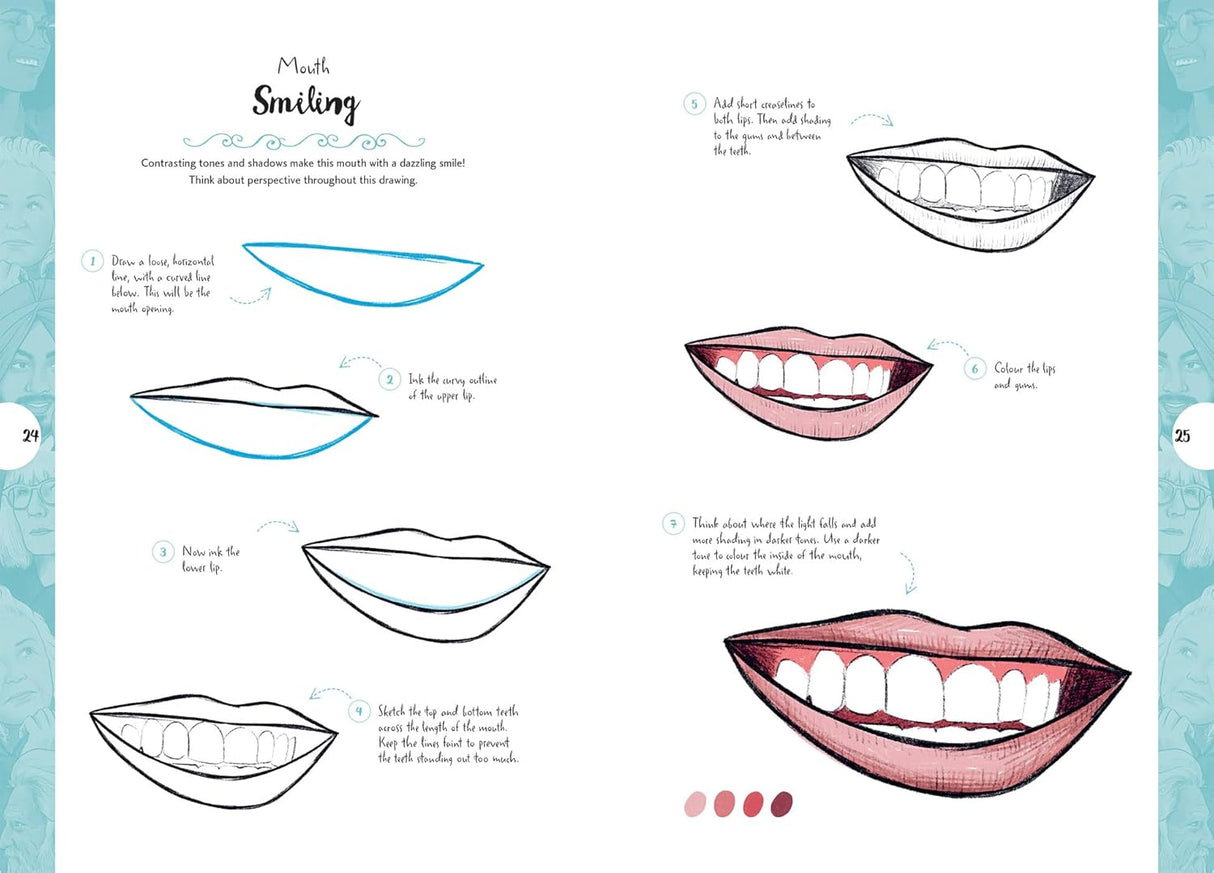 10 Step Drawing: Faces Book