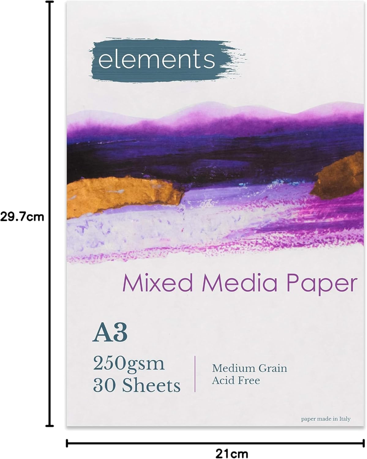 Elements Mixed Media Pad 30s 250gsm A3