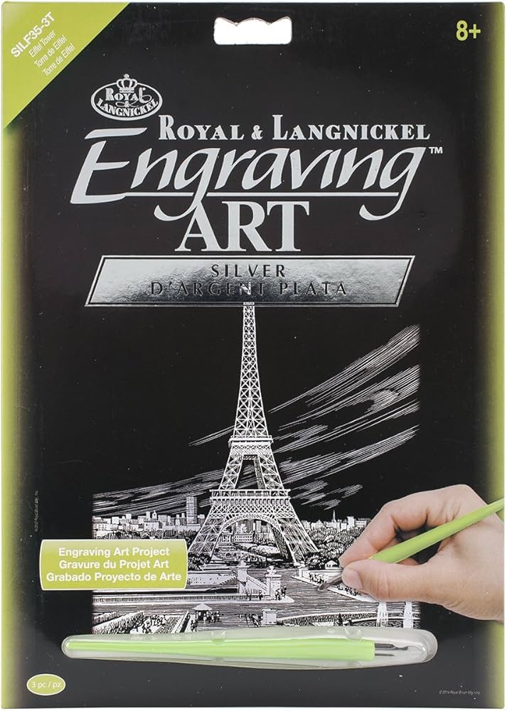 Engraving Art Silver Foil Set - Eiffel Tower
